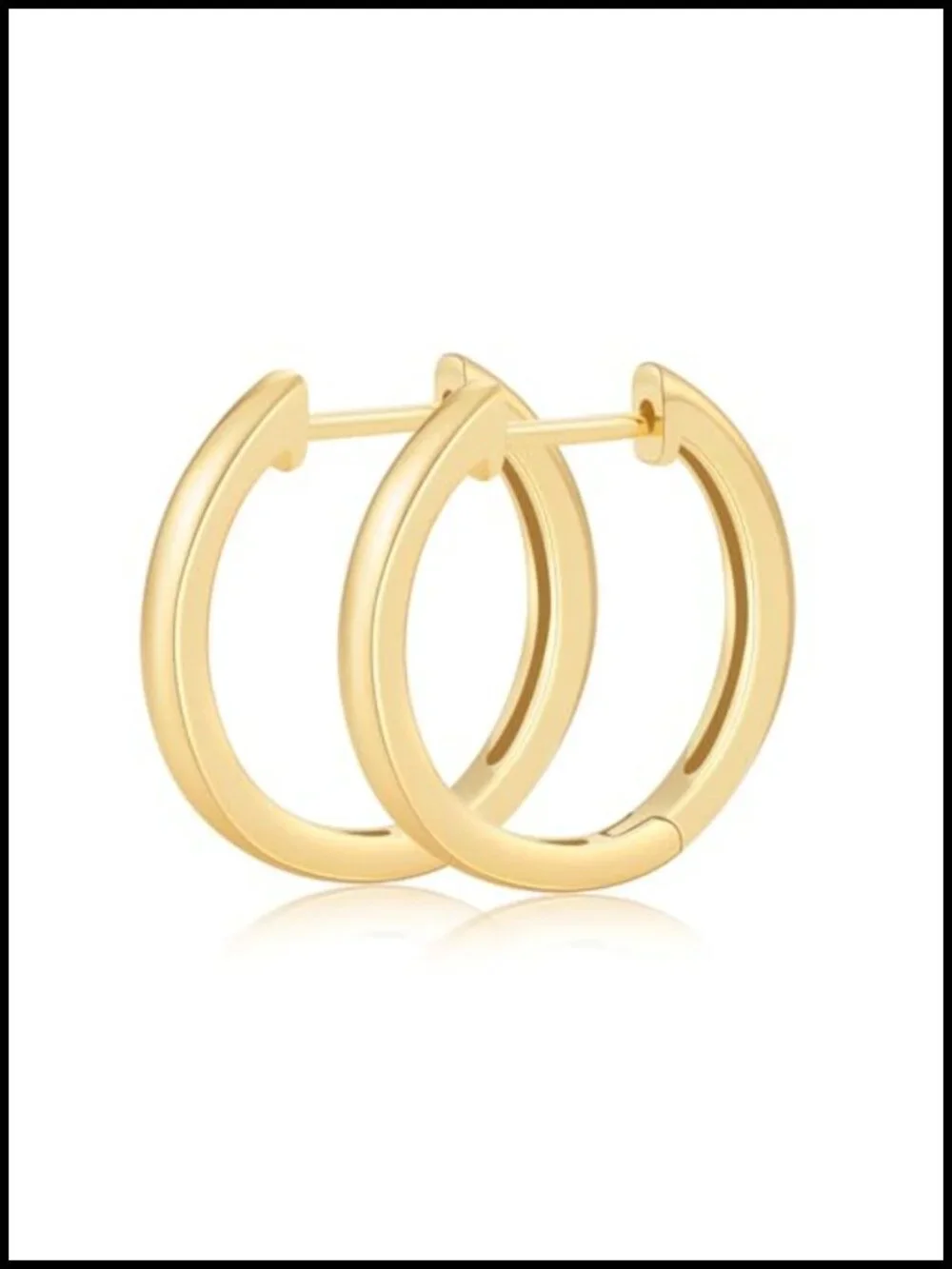 14K Yellow Gold Huggie Hoop Earrings Dainty Small Hoops Hypoallergenic